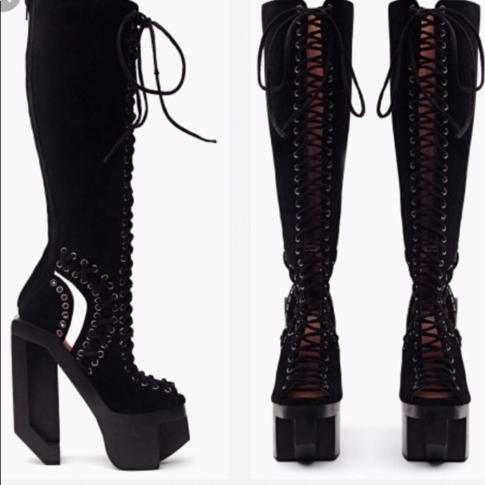 JEFFREY CAMPBELL KNEE HIGH PILE PLATFORMS